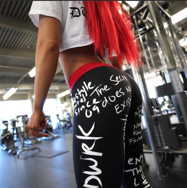 Sexy Letter Print Gym Leggings