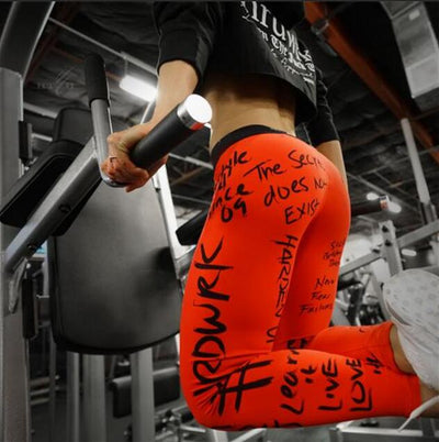 Sexy Letter Print Gym Leggings