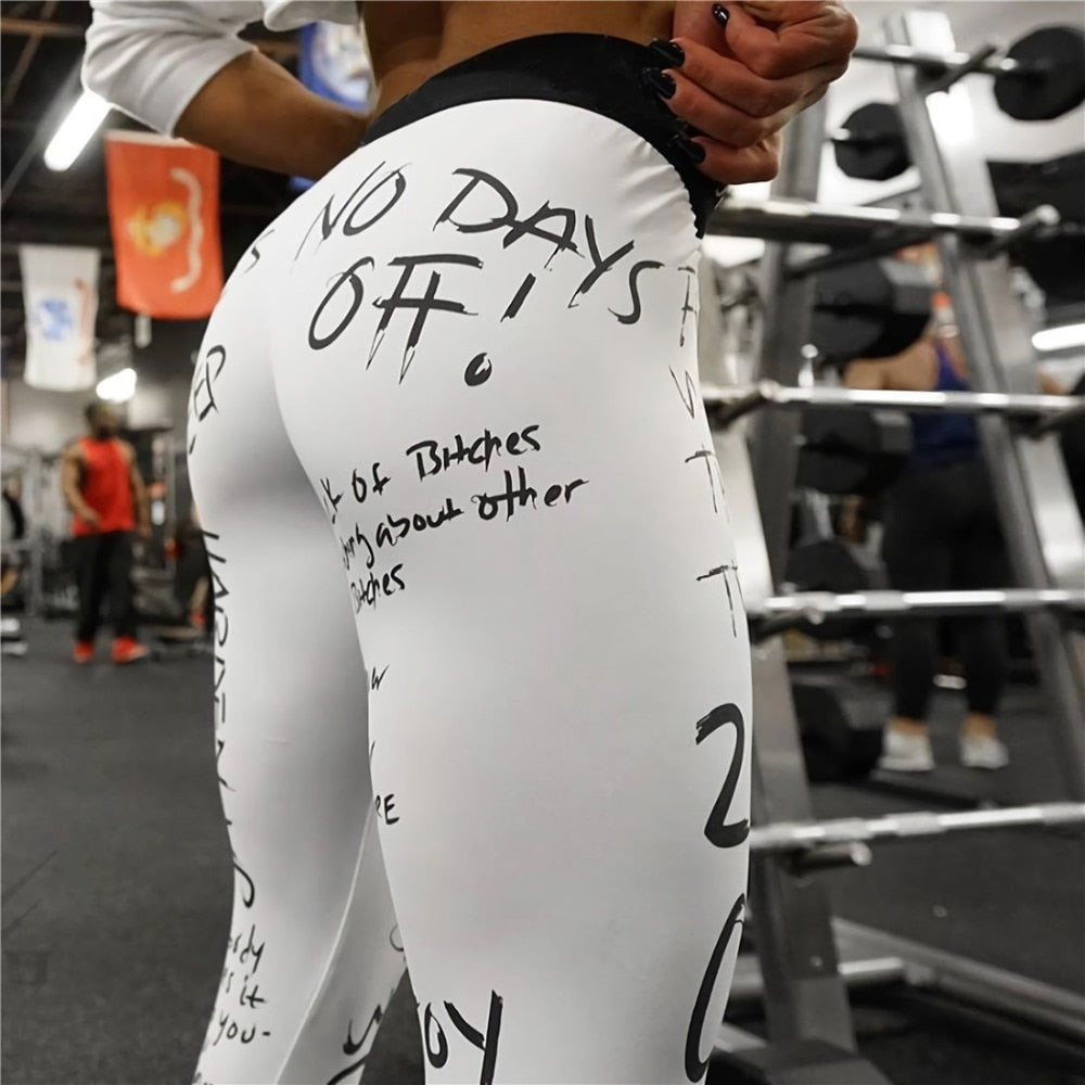 Sexy Letter Print Gym Leggings