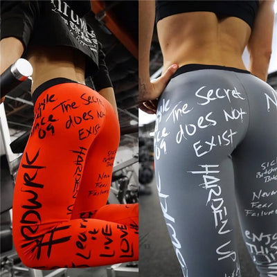 Sexy Letter Print Gym Leggings