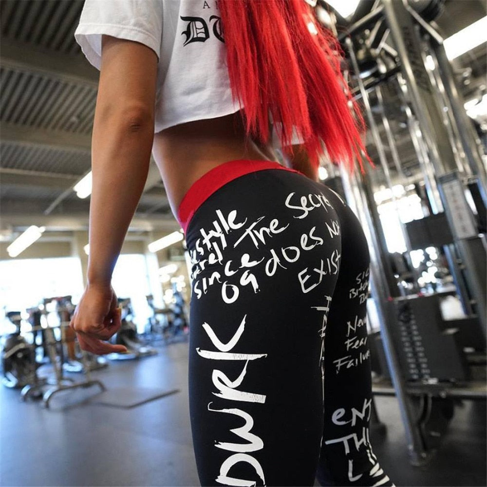 Sexy Letter Print Gym Leggings
