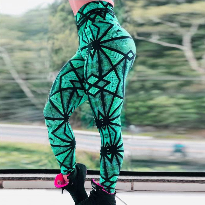 Elastic Print Sport Leggings