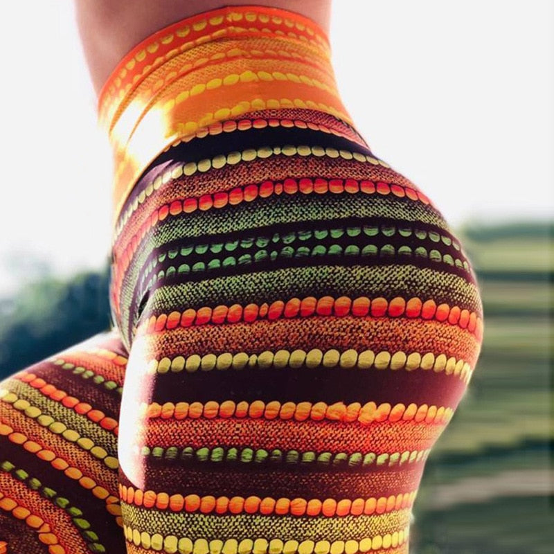 Printed Slim Tights Running Pants
