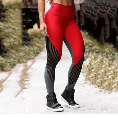 High Waist Mesh Patchwork Yoga Leggings
