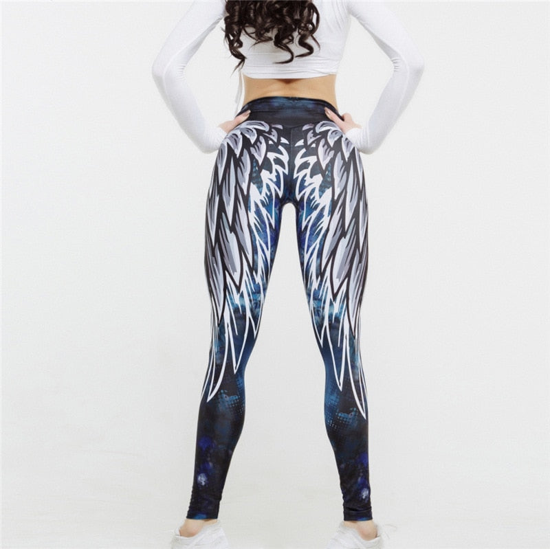 Wings Print Yoga Leggings
